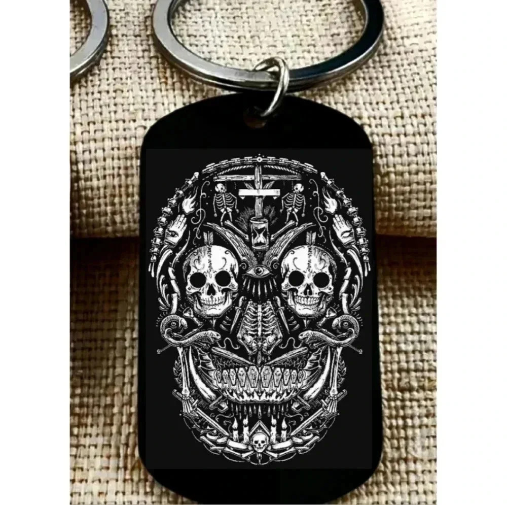 Horror skull art hot dark Keychain